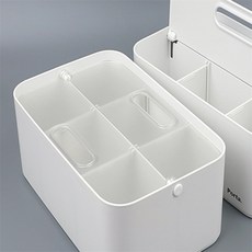 6칸 뚜껑 보관함 수납박스 수납정리박스, 화이트(불투명뚜껑)