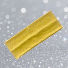 New Sweat-Absorbing Yoga Headband Elastic Solid Color Bling Diamond Breathable Face Wash, 12 A-Yellow