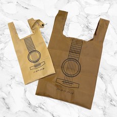 Guitar Player 吉他尼龍環保袋 外食袋 生活用品 音樂禮物, 1個, 飲料小袋（卡其色）