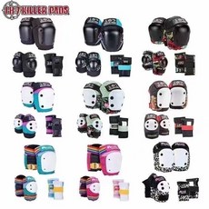 臺灣熱銷 美國187KillerPads護具護膝肘手掌腕套裝成人兒童輪滑闆專業進口, 簽名橙色六件套,XS(25-40KG), 1個