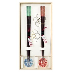 Issou 情侶筷子+筷架組, 1個, 2 根筷子 + 2 個筷架, 海風