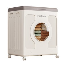 摺疊收納箱家用翻蓋帶輪多功能學生宿舍收納衣服大容量收納整理箱, 1個, 1層