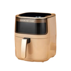 DIAMOND CHEF 氣炸鍋 減油少油 熱穿透可視氣炸旋風鍋 4.5公升, 奶茶色, 旋風氣炸鍋