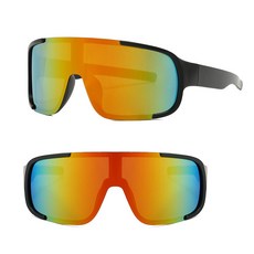 러닝 라이딩 패션 스포츠 고글 선글라스 자외선차단, 레인보우렌즈+블랙프레임, 1개