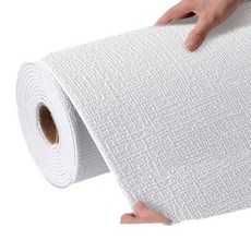 Fowod 린넨 벽지 자체 접착 방수 방습 곰팡이 방지 벽지 벽지 리노베이션 벽 스티커 길이 10m 20m, 흰색