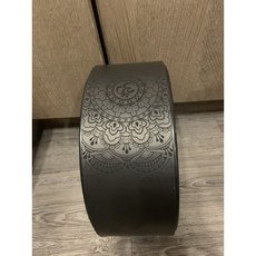 廣隆 高強抗壓 橡膠瑜珈輪PU 達摩輪 後彎神器 普拉提圈 瑜伽輪 放鬆 平衡 紓壓健身, 1個, 黑色曼陀羅花圖騰