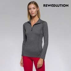 Rewoolution LINDSEY 190g 女性長袖半開襟羊毛衣 碳灰 登山必備 吸濕排汗