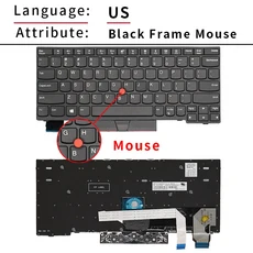 Lenovo Thinkpad X13 Gen1 S2 GEN7 레이아웃 용 교체 미국/영어 백라이트 노트북 키보드, 11 X13 L13 Gen 1 Mouse