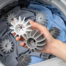 세탁기 구김 통돌이 방지 실리콘 엉킴 세탁볼 대형 6x4cm 드럼_109920QR-001, 그레이, 1개