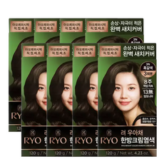 려 우아채 한방크림염색 염모제 6종, 3N 흑갈색, 8개