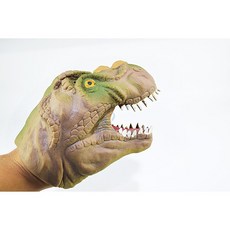 霸王龍互動手偶玩具 恐龍咬咬秀 柔軟材質不刺手 人寵互動恐龍手套 四色可選擬真造型玩具, 1個, 棕色