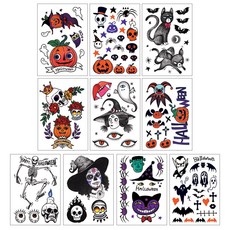 萬聖節紋身貼9種+1種, 10張, 無香