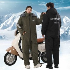 오토바이방한복 우주복 배달 전신 슈트 일체형방한복 모자탈부 의류, [02] 블랙-사이즈170