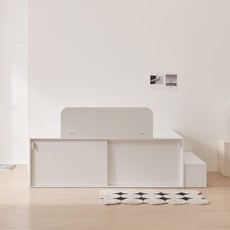 파로마 까사 더빅 슬라이딩 수납침대 프레임 SS+가드+계단 UCU061, 올화이트