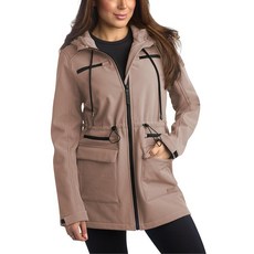 Spyder 여성용 소프트쉘 재킷 - 아늑한 플리스 안감 롱 겨울 코트 - 가볍고 부드러운 쉘 후드 가을 재킷 여성용 점토. L