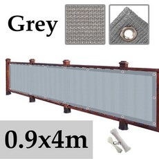 회색 발코니 정보 보호 그물 울타리 차폐 바람 아파트 테라스 대피소, 5. 0.9x4m