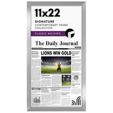 광택이 나는 플렉시글라스가 있는 아메리칸 플랫 11x22 신문 프레임 - 다양한 미디어 기사용 디스플레이 시그니처 컬렉션 벽 디스플레이용 모던 픽처 블랙, 1개