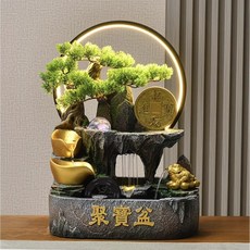 聚寶盆 LED燈 室內流水擺飾, 聚寶盆+燈圈