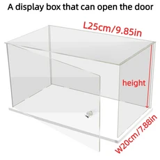 문짝 열 수 있는 디스플레이 박스 방진 보관함 랙 1 개 크리스탈 핸들 선물 포함, 01 height10cm, 02 25x20cm