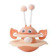 《小日子家居館》爆款貓咪玩具 新款冰淇淋軌道遊樂盤 逗貓自嗨解悶神器 轉盤小貓玩具, 小蜜蜂不倒翁-胭脂粉,Opp袋裝, 1個