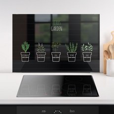 명신산업 주방아트보드 허브가든-블랙 / 아트글라스 탈부착 본사 직접판매, 1개