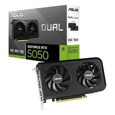 ASUS 듀얼 NVIDIA 지포스 RTX 3050 6GB OC 에디션 게이밍 그래픽 카드 - PCIe 4.0 6GB GDDR6 메모리 HDMI 2.1 디스플레이 포트 1., Dual Fans, RTX5050|OC|8G