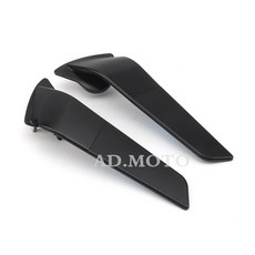 台灣出貨 適用於 YAMAHA YZF-R7 R6 2017-2023 定風翼後照鏡 賽車風阻擾流後照鏡 防眩暈後, 黑色 不帶LOGO, 1個