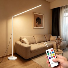SASAKO 무선리모컨 LED 플로어 장스탠드 조명 일자 기둥 조명 3색조절, 화이트 초장형 100cm 화이트 초장형 100cm