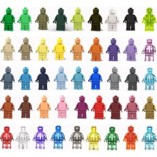 무인쇄 사람 미니피규어 호환 블럭 43종, 23. 분홍색, 1개