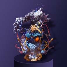 海賊王GKLS艾尼路雷神七武海雕像模型擺件周邊公仔玩偶手辦收藏款, 1個, 戰鬥雷神