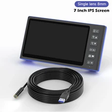 7'' IPS 스크린 USB 프로브 자동 초점 카메라 단일 듀얼 트리플 렌즈 파이프 하수구 검사 방수, 04 2미터, 04 8MM Single 7Inch