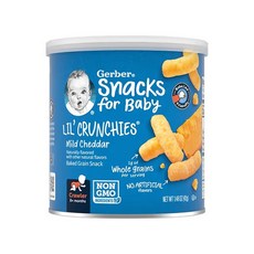 거버 Lil' Crunchies 8개월 이상 (1.48oz), 마일드 체다, 42g, 1개
