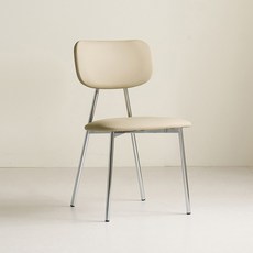 퍼니인어스 모멘트 디자인 체어 카페 가죽 인테리어 식탁 의자, 베이지, 1개