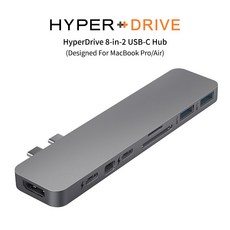 HyperDrive 8in2 USB-C Type-C 集線器 擴充器 適用於MacBook Pro Air, 1個, 8in2 太空灰, 太空灰