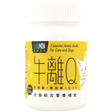 LitoMON 牛離Q 犬貓綜合營養補充品，富含必需氨基酸、牛磺酸及輔酶Q10，守護心血管、眼睛及免疫系統健康, 50g, 1個, 綜合營養保健