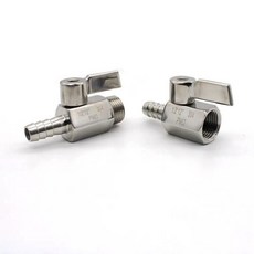 304不銹鋼迷你球閥軟管接頭外絲寶塔閥門, 1/4（2分）內絲*12mm
