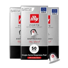 Illy 네스프레소 커피 캡슐 10개입 인텐소 다크 로스트, 포르테 다크 로스트, 10개입(5팩), 에스프레소