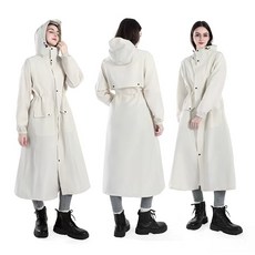 마르도 남녀 공용 고급 골프 우비 비옷 바람막이 레인코트, 베이지, 1개