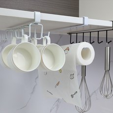리빙공감 멀티 주방 선반 다용도 조리도구 후크 걸이 12구, 2개, 화이트