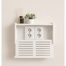 집템 무타공 벽 콘센트 공유기 가리개 정리함, 1개