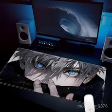 鼠標墊超大二次元電競電腦鍵盤墊辦公桌麵桌墊五條悟動漫鼠標墊 VT9W, 天罰【精密鎖邊/貼合桌面】,800*300mm【長款】, 1個