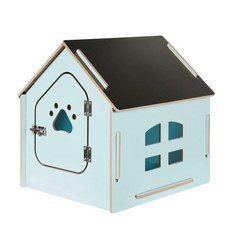 원목 강아지 집 아늑한 인테리어 사계절 동물 케이지 애완견 애완묘 우드 모던한 심플, 블루나무문x매트