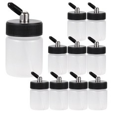 [4] OPHIR 80CC 사이펀 피드 에어브러시 병 고무 캡이 있는 플라스틱 듀얼 액션 에어브러시 페인트 병 10개 에어브러시 페인트 보관용 에어브러시 액세서리 어댑터 병, 10x 22cc Plastic Single Action