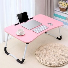 접이식 노트북 베드 테이블 침대 소파 미니 책상 태블릿 받침 컵홀더 트레이, 오크, 오크