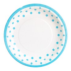 파티쇼 NEW 라인 도트 접시 6개입 생일 파티 셀프 홈파티 테이블 장식 피크닉 소품, 23cm, 스카이