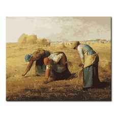 DIY 캔버스페인팅 명화그리기 액자 그림 세트 유화 -인물 40x50, F10_밀레의 이삭줍기, 1개