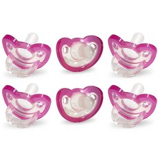 RaZbaby JollyPop 아기 젖꼭지 신생아 0-3m 청록색 더블 팩 2개입 (1팩) (001-TNB), 6 Count, 핑크
