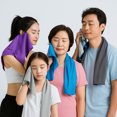 AURORAE 냉감 아이스 쿨타올 여행용 쿨링수건 스포츠타올 4개, 오렌지+블루+그린+레드, 1개