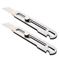 두리앤고 현장용 작업용 통바디 스테인리스 커터칼 18mm, 2개, 실버
