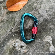707525KN攀岩主鎖戶外鋁合金登山扣消防D型主鎖吊床鎖扣瑜伽登山, 1個, 綠色